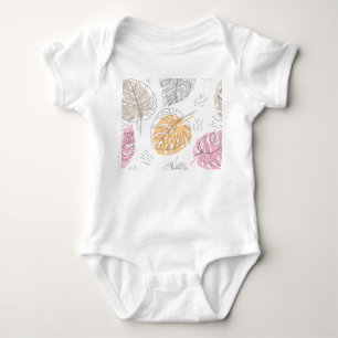Exotic Monstera Line Zeichnend Kunst Baby Strampler