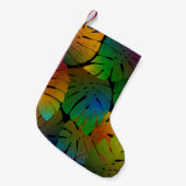 Exotic Monstera: Palm Verlasse Vintag Kleiner Weihnachtsstrumpf (Vorderansicht (hängend))