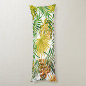 Exotic Palm Blätter Karoskissen Seitenschläferkissen (Rückseite (Vertikal))