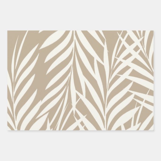 Exotic Palm Blätter Pastel Cappuccino Muster (Vorderseite 3)