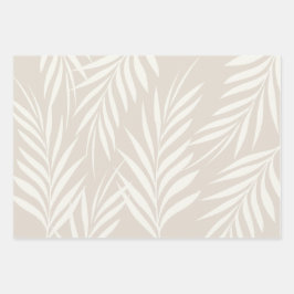 Exotic Palm Blätter Pastel Cappuccino Muster