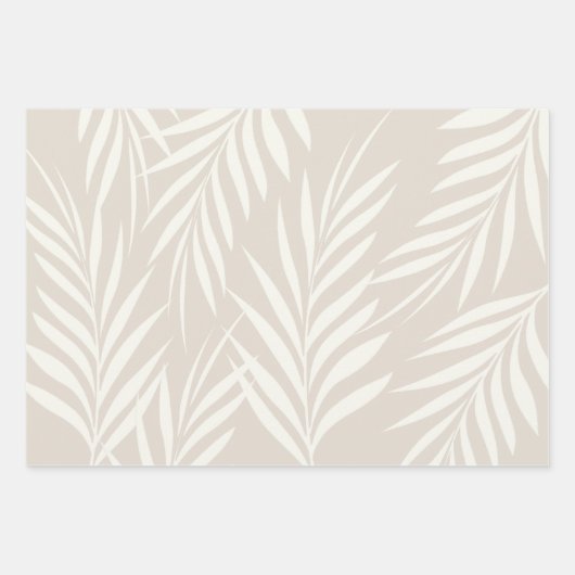 Exotic Palm Blätter Pastel Cappuccino Muster (Vorderseite)