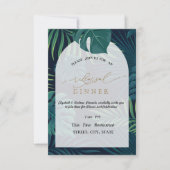 Exotic Palm Blätter Probe Abendessen Einladung (Vorderseite)