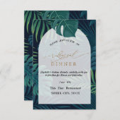 Exotic Palm Blätter Probe Abendessen Einladung (Vorne/Hinten)