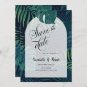 Exotic Palm Blätter Save the Date (Vorne/Hinten)