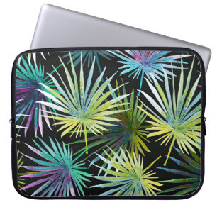 Exotic Palm Blätter Wasserfarbe Laptopschutzhülle