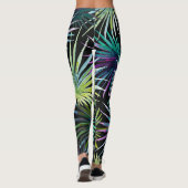 Exotic Palm Blätter Wasserfarbe Leggings (Rückseite)
