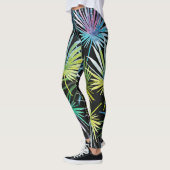 Exotic Palm Blätter Wasserfarbe Leggings (Links)