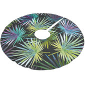 Exotic Palm Blätter Wasserfarbe Polyester Weihnachtsbaumdecke (Schrägansicht)