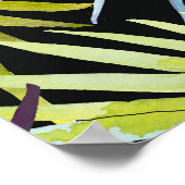 Exotic Palm Blätter Wasserfarbe Poster (Ecke)