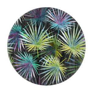 Exotic Palm Blätter Wasserfarbe Schneidebrett