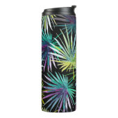 Exotic Palm Blätter Wasserfarbe Thermosbecher (Nach links gedreht)