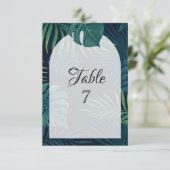 Exotic Palm Blätter Wedding Einladung (Stehend Vorderseite)