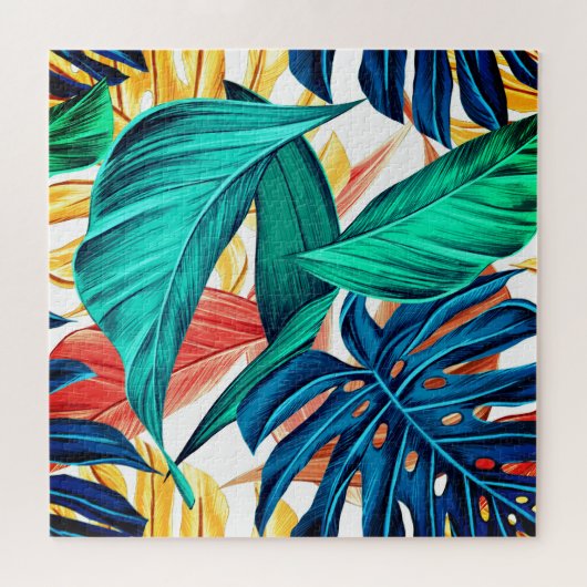 Exotic Palm Leaf Print Puzzle (Horizontal)