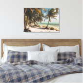 Exotic Palm Trees Turquoise Sea White Sand Beach Leinwanddruck (Insitu (Schlafzimmer))