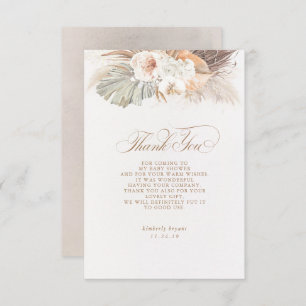 Exotic Pampas Grass Floral Baby Dusche Vielen Dank Dankeskarte