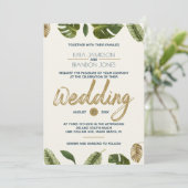 Exotic Paradise Wedding Einladung (Stehend Vorderseite)