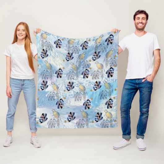 Exotic-Parrot-Bird-Tone-Feathers Fleecedecke (Beispiel)