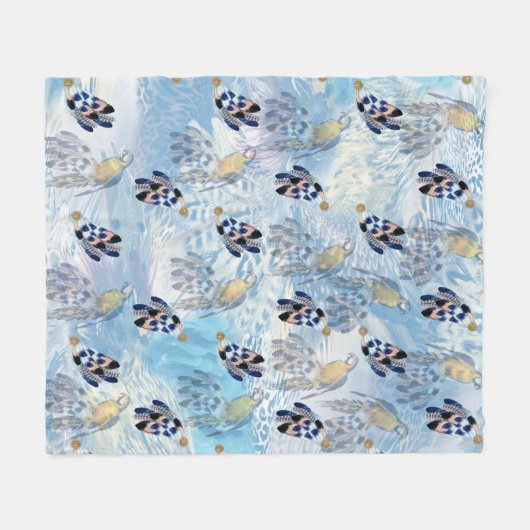 Exotic-Parrot-Bird-Tone-Feathers Fleecedecke (Vorderseite (Horizontal))