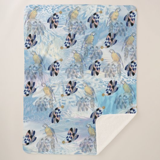 Exotic-Parrot-Bird-Tone-Feathers Sherpadecke (Vorderseite)