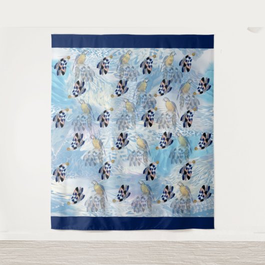 Exotic-Parrot-Bird-Tone-Feathers Wandteppich (Vorderseite)