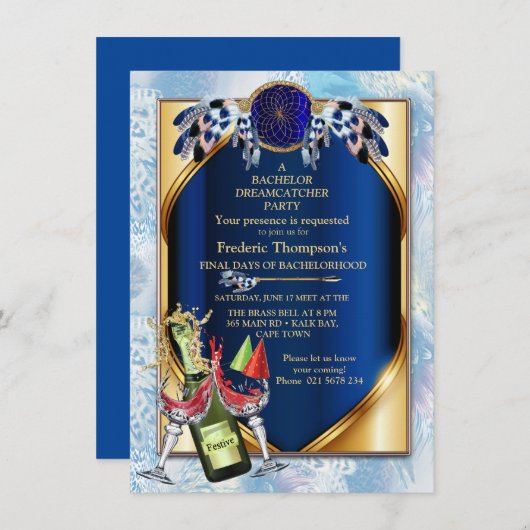 Exotic Parrot Blue Feathers Bachelor Party (Vorne/Hinten)