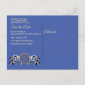 Exotic-Parrot Blue-Federn Speichern Sie die Daten Ankündigungspostkarte (Rückseite)