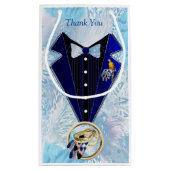 Exotic-Parrot Blue-Tönfedern Geschenktasche Kleine Geschenktüte (Rückseite)