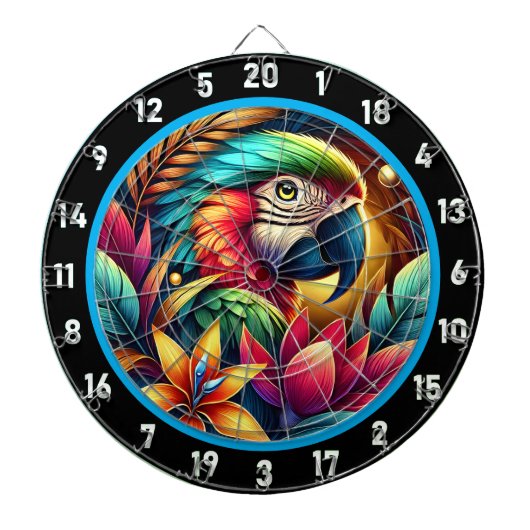 Exotic Parrot Dartboard für dynamische Räume Dartscheibe (vorne)