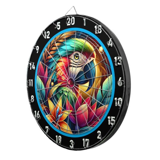 Exotic Parrot Dartboard für dynamische Räume Dartscheibe (Vorderseite rechts)