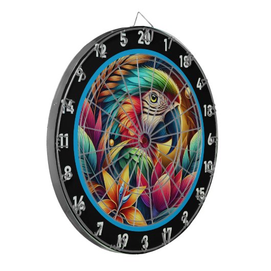 Exotic Parrot Dartboard für dynamische Räume Dartscheibe (Vorderseite Links)