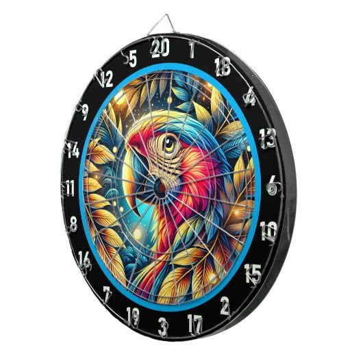 Exotic Parrot Dartboard für Spielabende Dartscheibe (Vorderseite rechts)