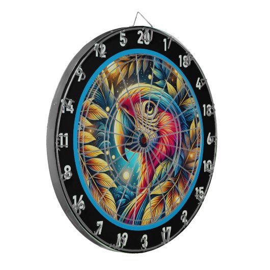 Exotic Parrot Dartboard für Spielabende Dartscheibe (Vorderseite Links)