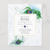 Exotic PEACOCK Feather Wedding Einladungs-HAUSHALT (Vorderseite)