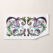 Exotic Peacock PurpleTürkis Scroll Chinoiserie Badhandtuch Set (Handtuch)