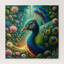 Exotic Peacock Rainforest Majestät Design Puzzle
