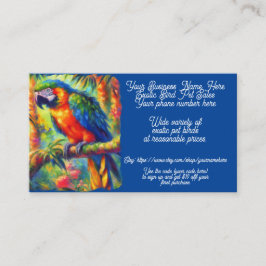 Exotic Pet Bird Parrot Cockatoo Shop Sales Etsy Visitenkarte