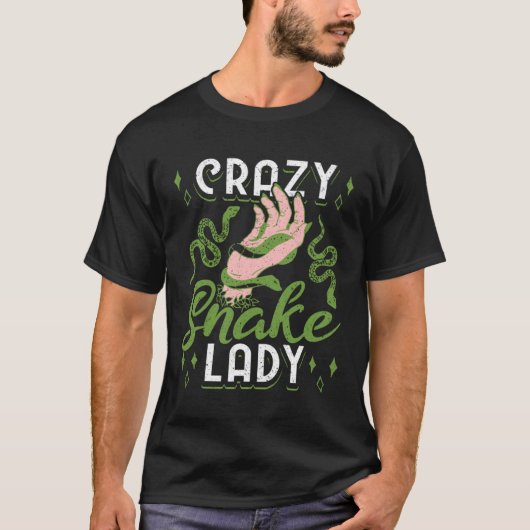 Exotic Pet Snake Reptile Crazy Snake Lady T-Shirt (Vorderseite)
