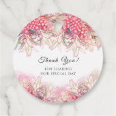 Exotic Pink Ananas Blush Wedding Danke Geschenkanhänger (Rückseite)