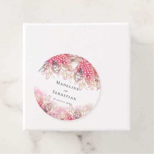 Exotic Pink Ananas Blush Wedding Danke Geschenkanhänger (Beispiel)