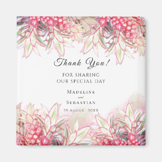 Exotic Pink Ananas Blush Wedding Danke Magnet