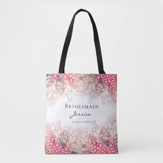 Exotic Pink Ananas Blush Wedding Danke Tasche (Vorderseite)
