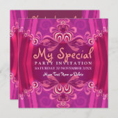 Exotic Pink Girls Boudoir Party Einladung (Vorne/Hinten)