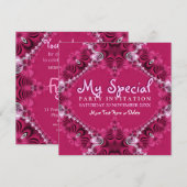 Exotic Pink Girls Special Party Einladungen (Vorne/Hinten)