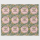 Exotic Pink Go Bananen Happy Birthday Dschungel Geschenkpapier (Flach)