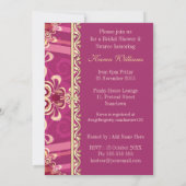 Exotic Pink Gold Frills Brautparty Party Einladung (Rückseite)