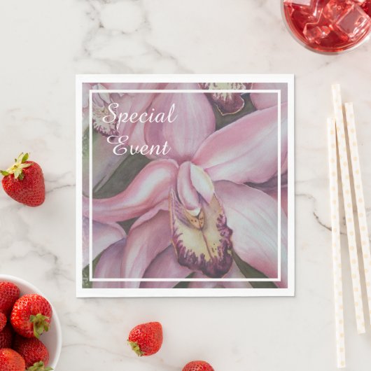 Exotic Pink Lila Orchid Party Serviette (Beispiel)