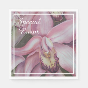 Exotic Pink Lila Orchid Party Serviette
