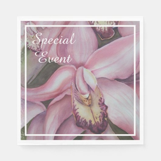 Exotic Pink Lila Orchid Party Serviette (Vorderseite)