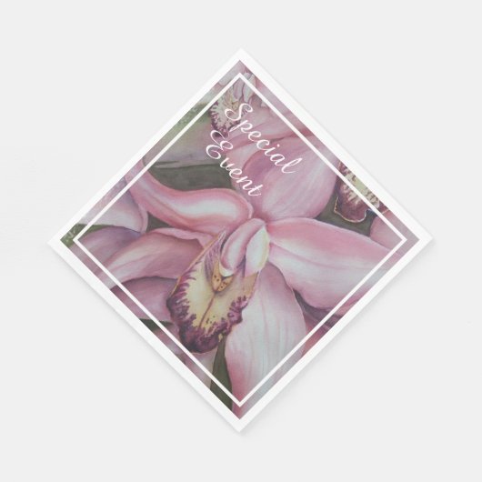 Exotic Pink Lila Orchid Party Serviette (Ecke)